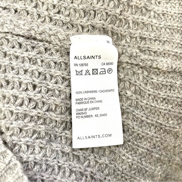 All Saints Char Boyfriend Jumper Sweater 100% Cashmere Sz2 - Picture 11 of 15